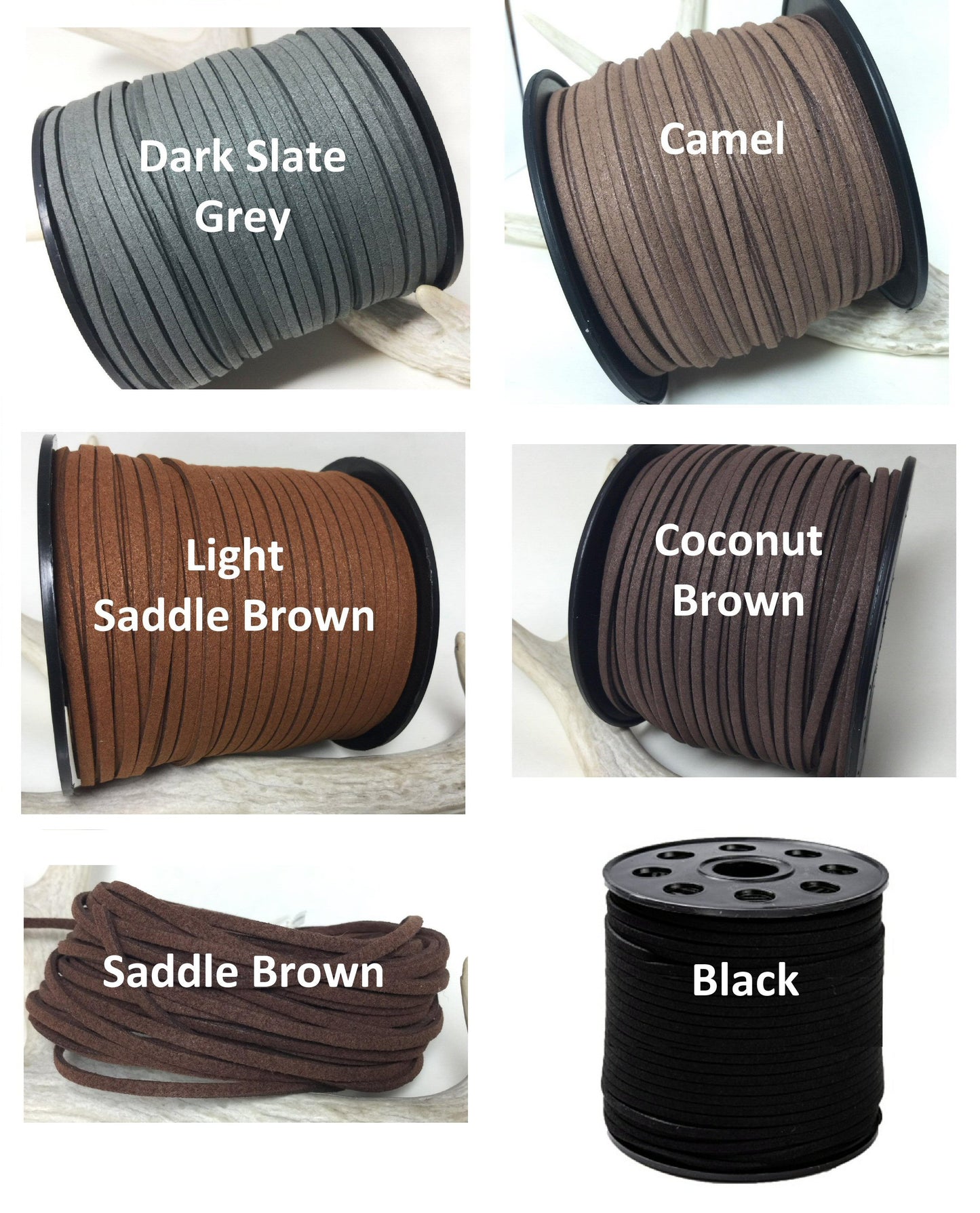 #2617 / 3x1.4mm Faux Suede Lace / Sold by the Foot / Your Choice of Color
