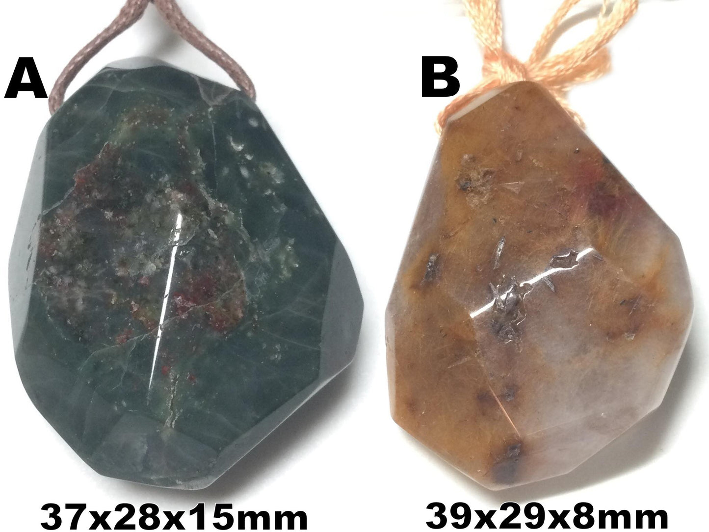 #2759 / Natural Rhutilated Crystal Quartz Nugget Pendant / 2.5mm Hole / Your Choice A or B