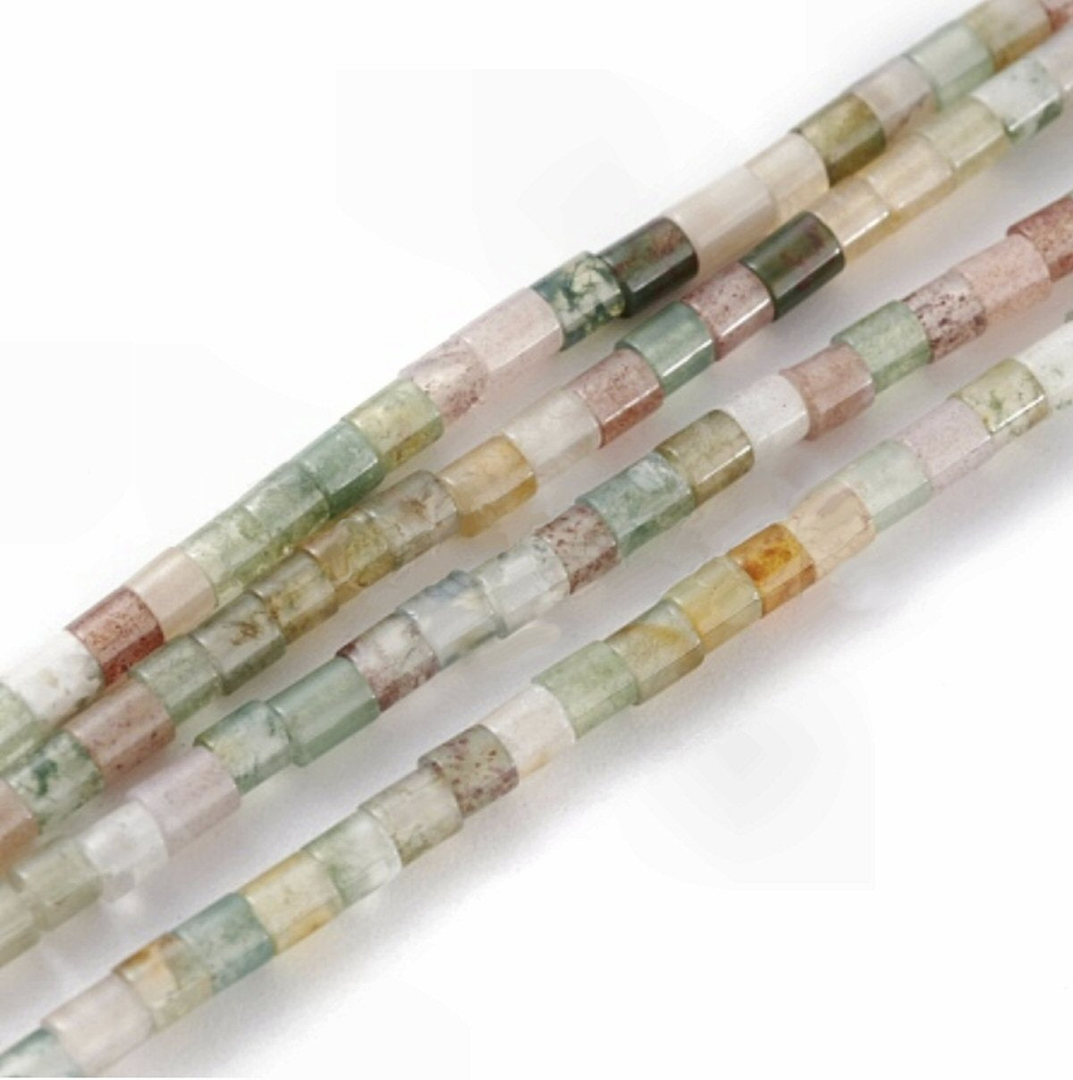 #2885 / Natural Indian Agate Column Beads / 2x2mm / 0.8mm Hole / 7 3/4” Strand