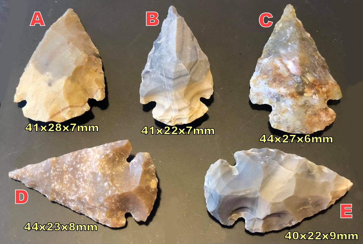 #2908 / Rough-Raw Manmade Indian Agate Arrowheads / No Hole / Various Sizes