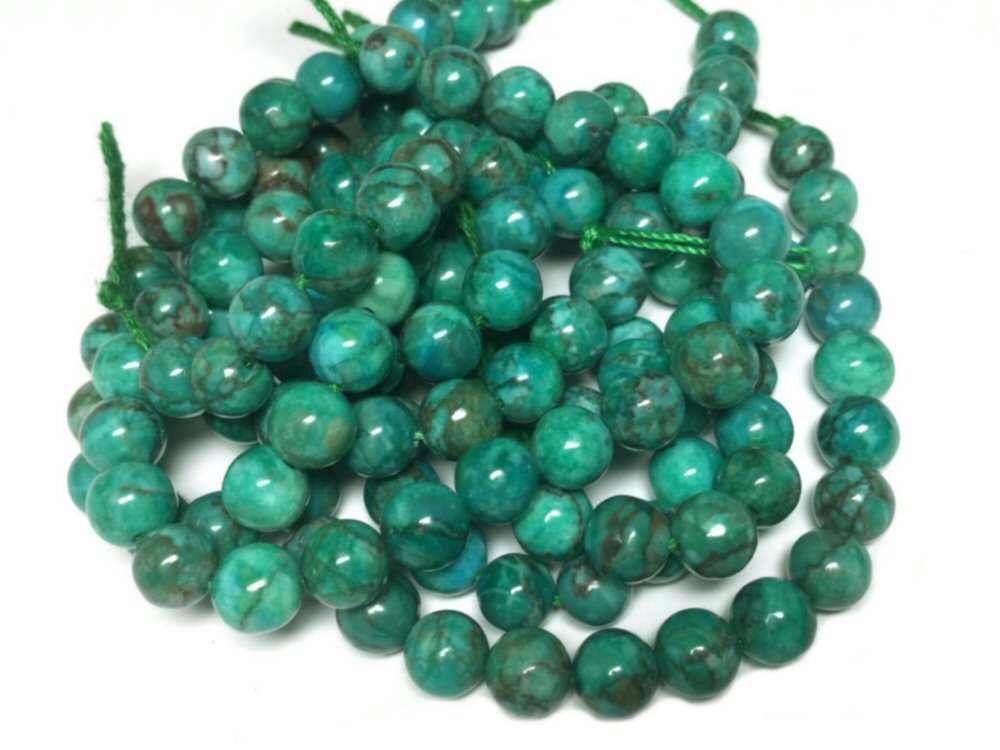 #2998 / Natural African Dark Cyan Turquoise 6mm Beads / Dyed & Heated / Hole: 1mm / 7 1/2" Strand