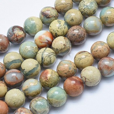 #3111 / Natural 6mm Aqua Terra Jasper Beads / 0.8mm Hole / 9 3/4" Strand