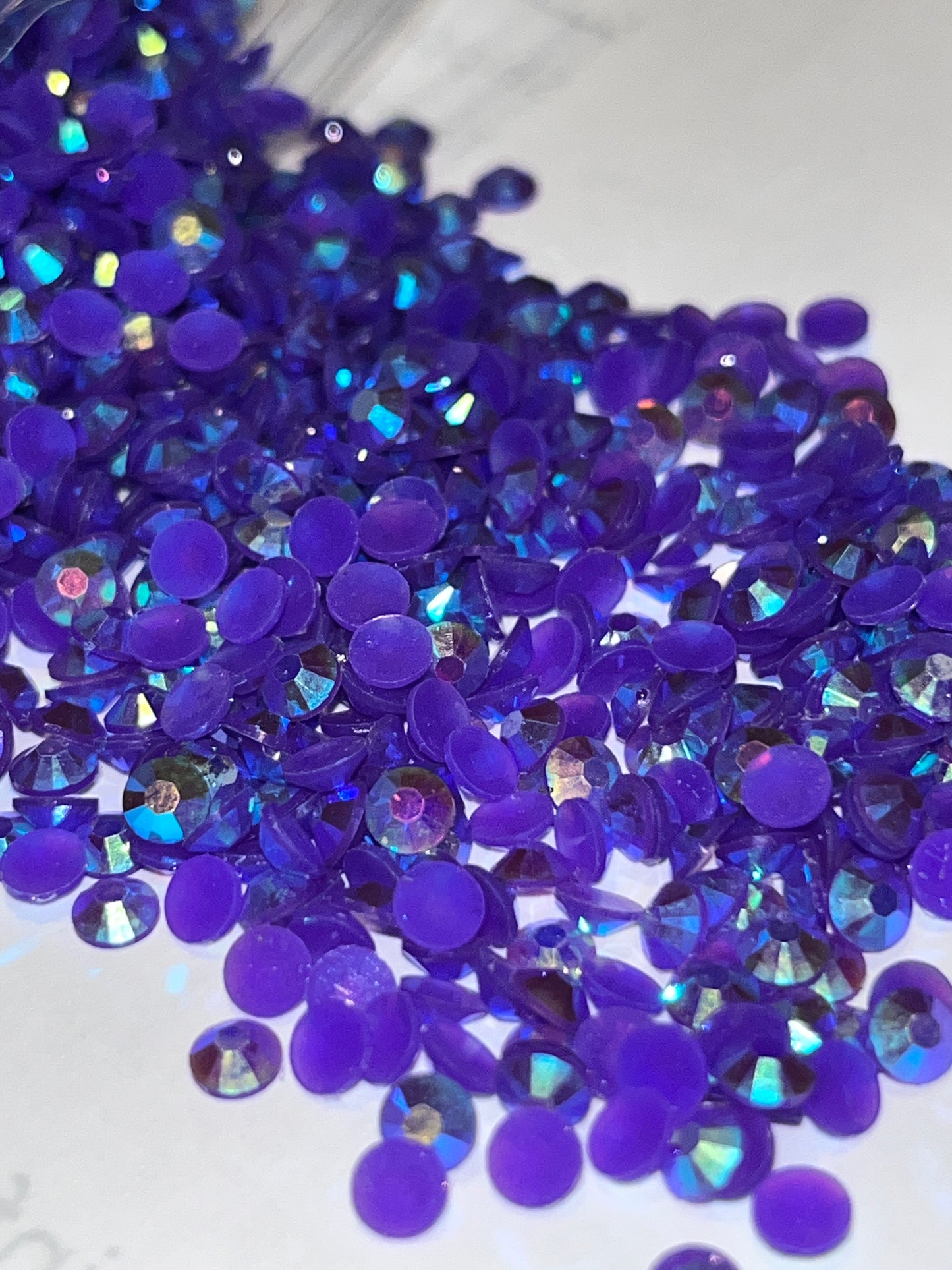Dark Purple AB Resin Jelly Rhinestones / 4mm Flat Back / 67g