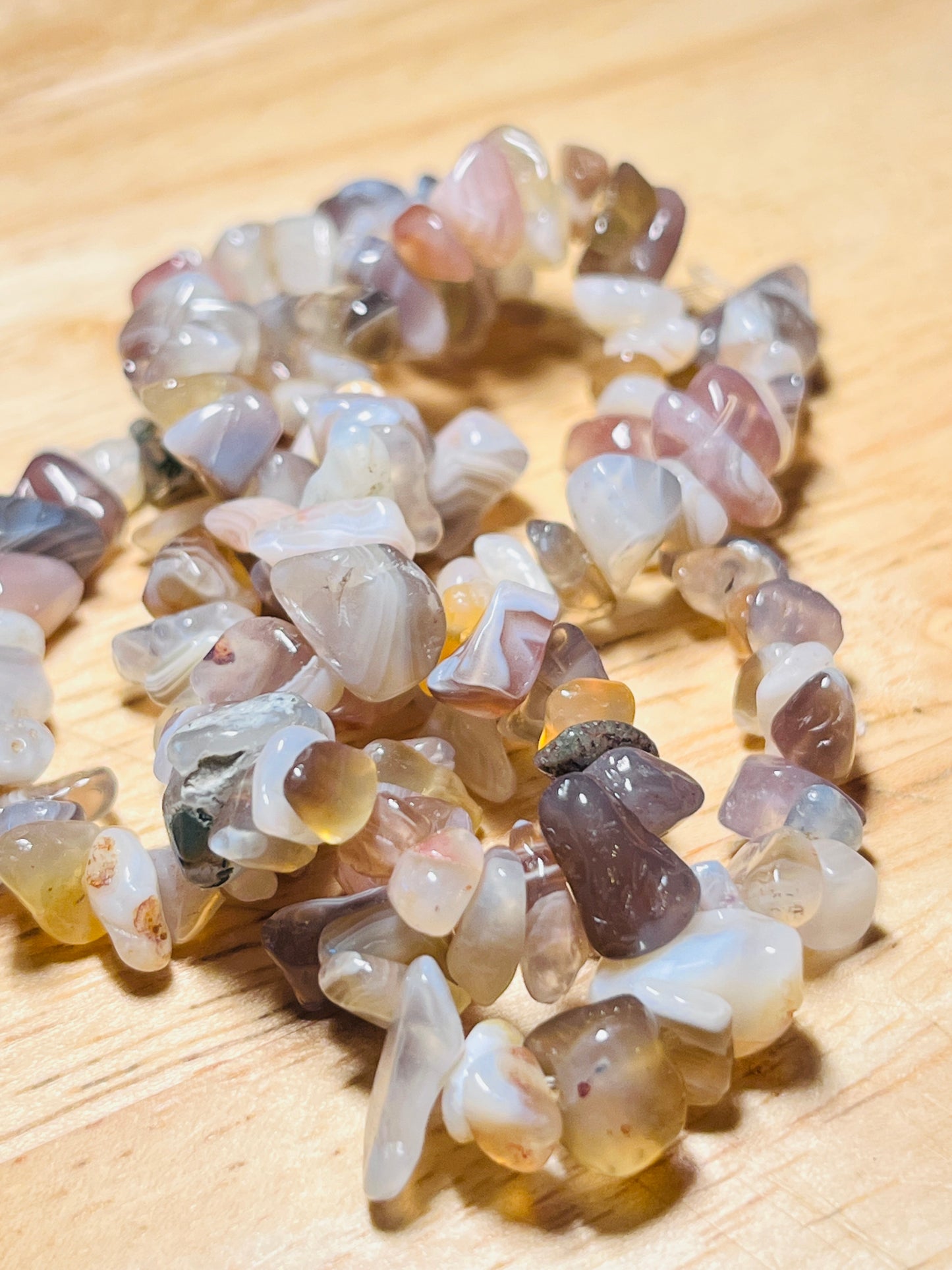 #2482 / Natural Botswana Agate 5-8mm (Medium-Large) Chip Beads / 1mm Hole / 16.5-17” Strand
