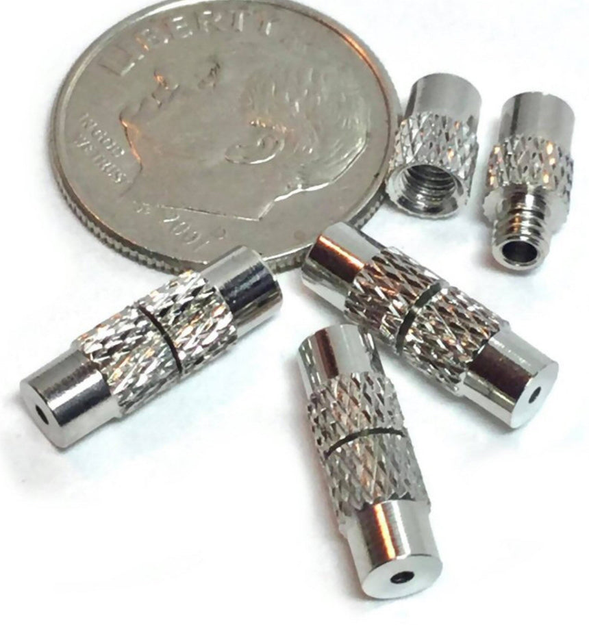 #2446 Platinum Coated Brass Screw Clasps / 12.5x4mm / 0.5mm Hole