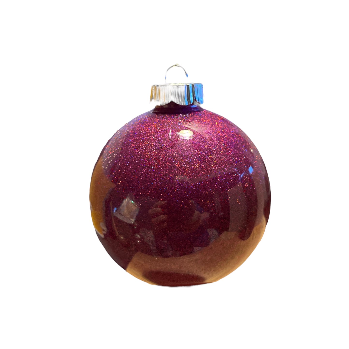 #38 - Ready To Sell Custom Ornament / Fuchsia Glitter