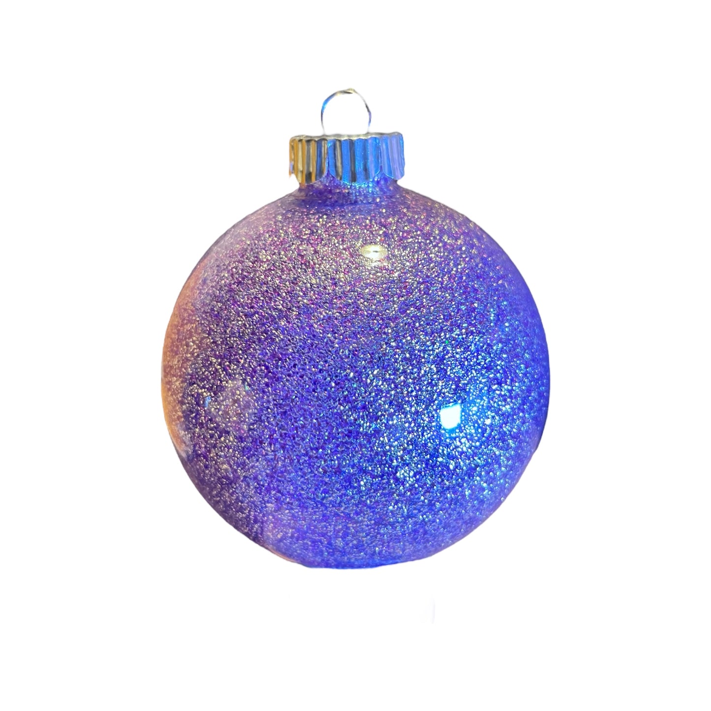 #39 - Ready To Sell Custom Ornament / Gold, Purple Bubble Glitter