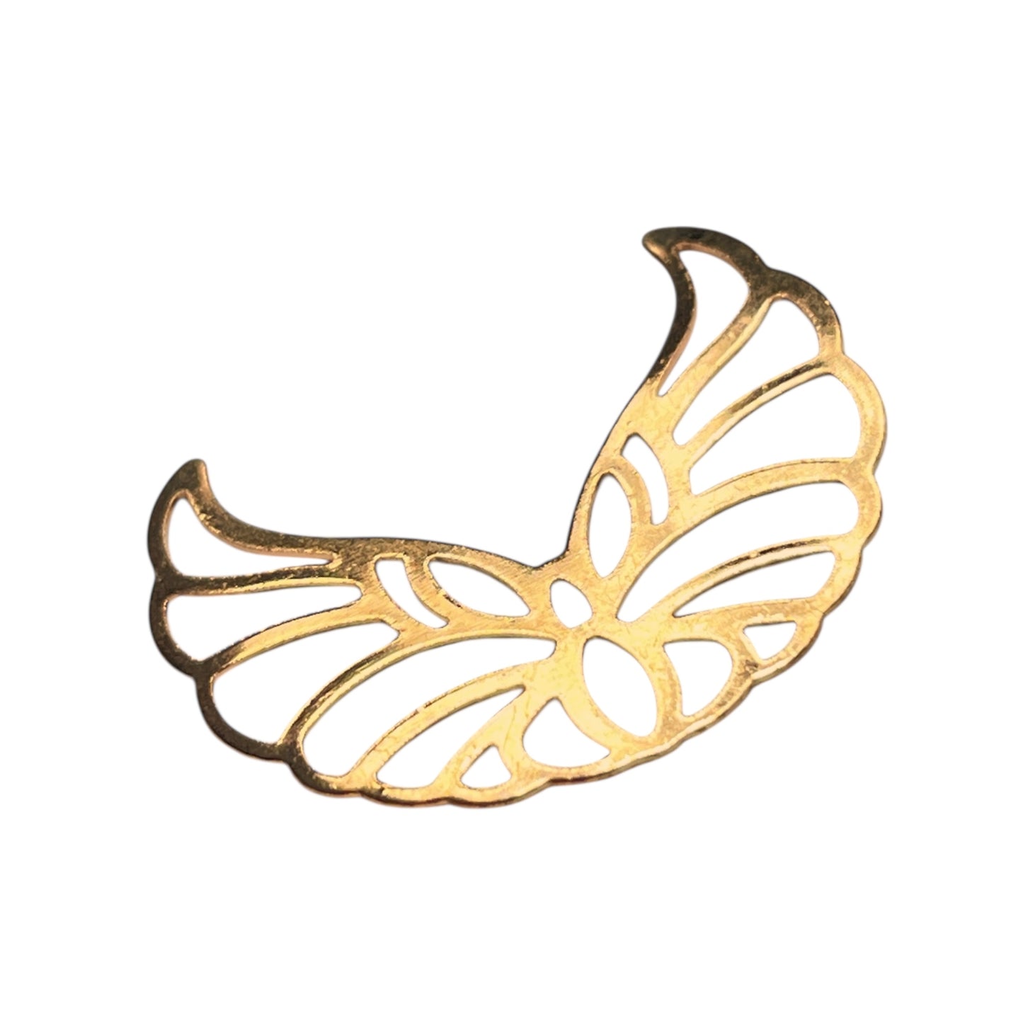#2819 Golden Filigree Wing Connector / Etched Metal Embellishment / 23x29x0.5mm / Sold Individually