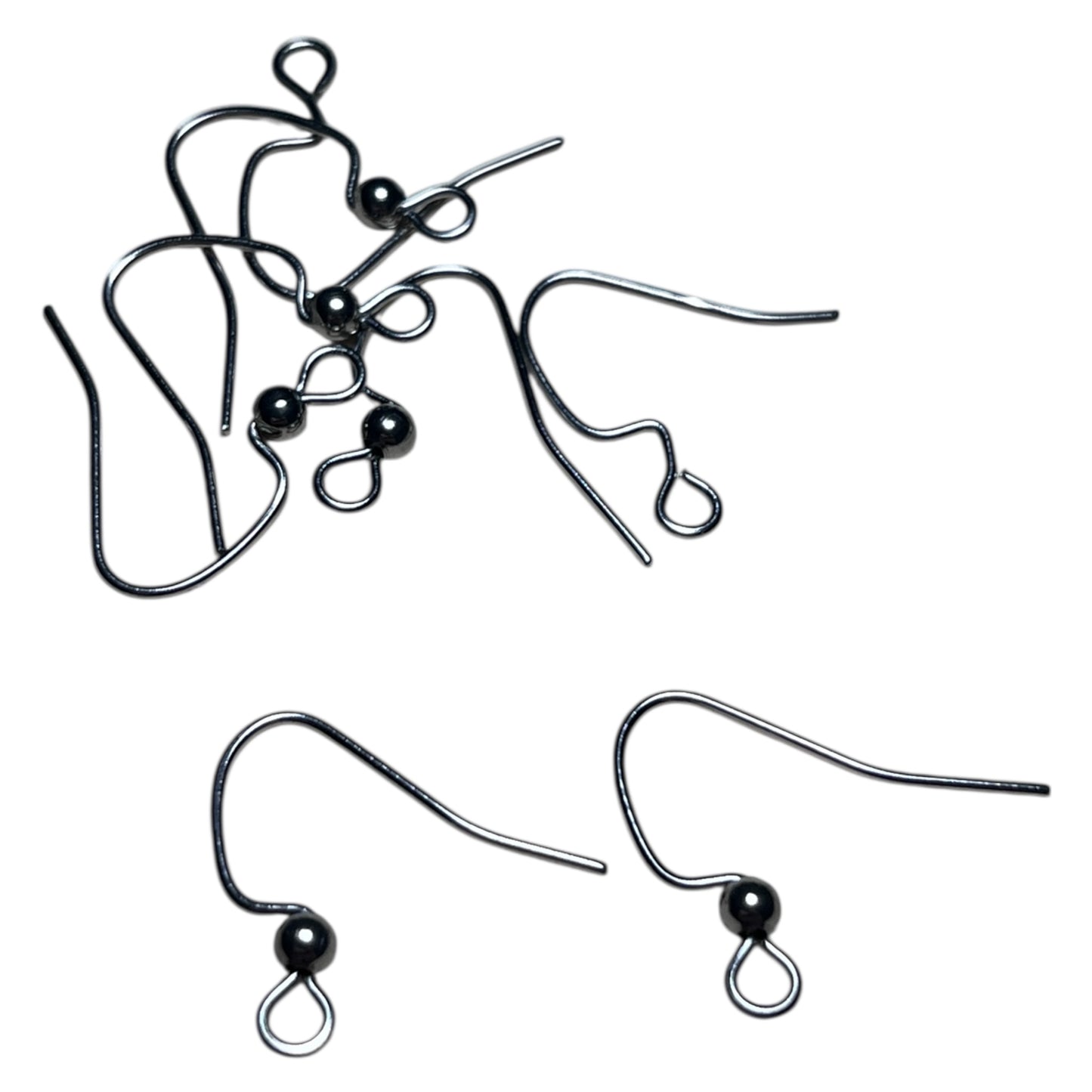 #2832 / 304 Stainless Steel Earring Wire Hooks / 17x22mm / 2mm Loop / Lot of 10 Pair