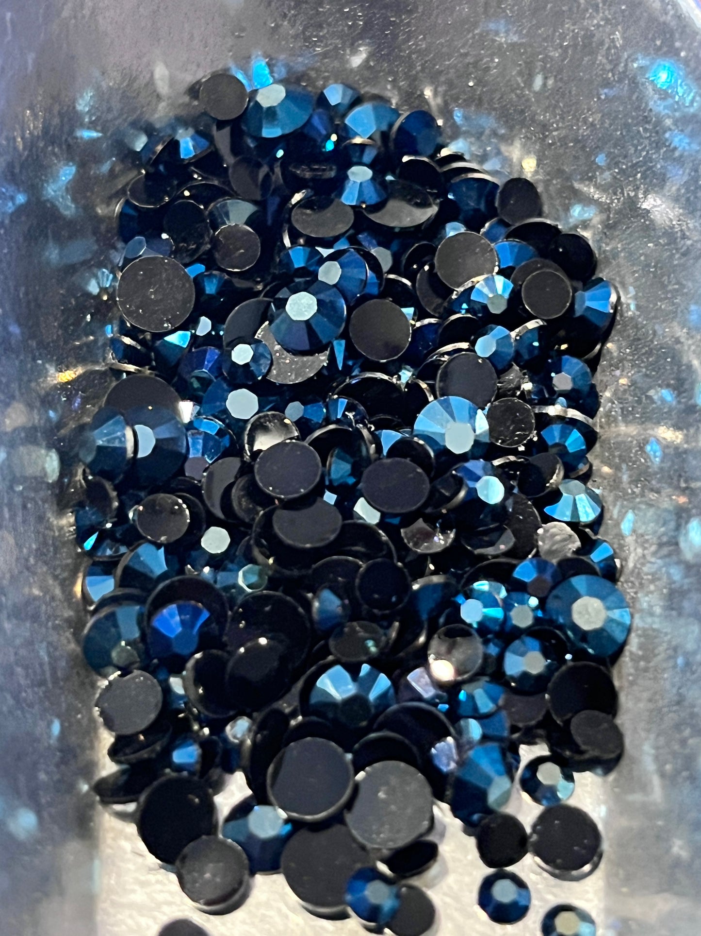 Glass Rhinestones / Cobalt / Flat Back / Mixed 3mm, 4mm, 5mm