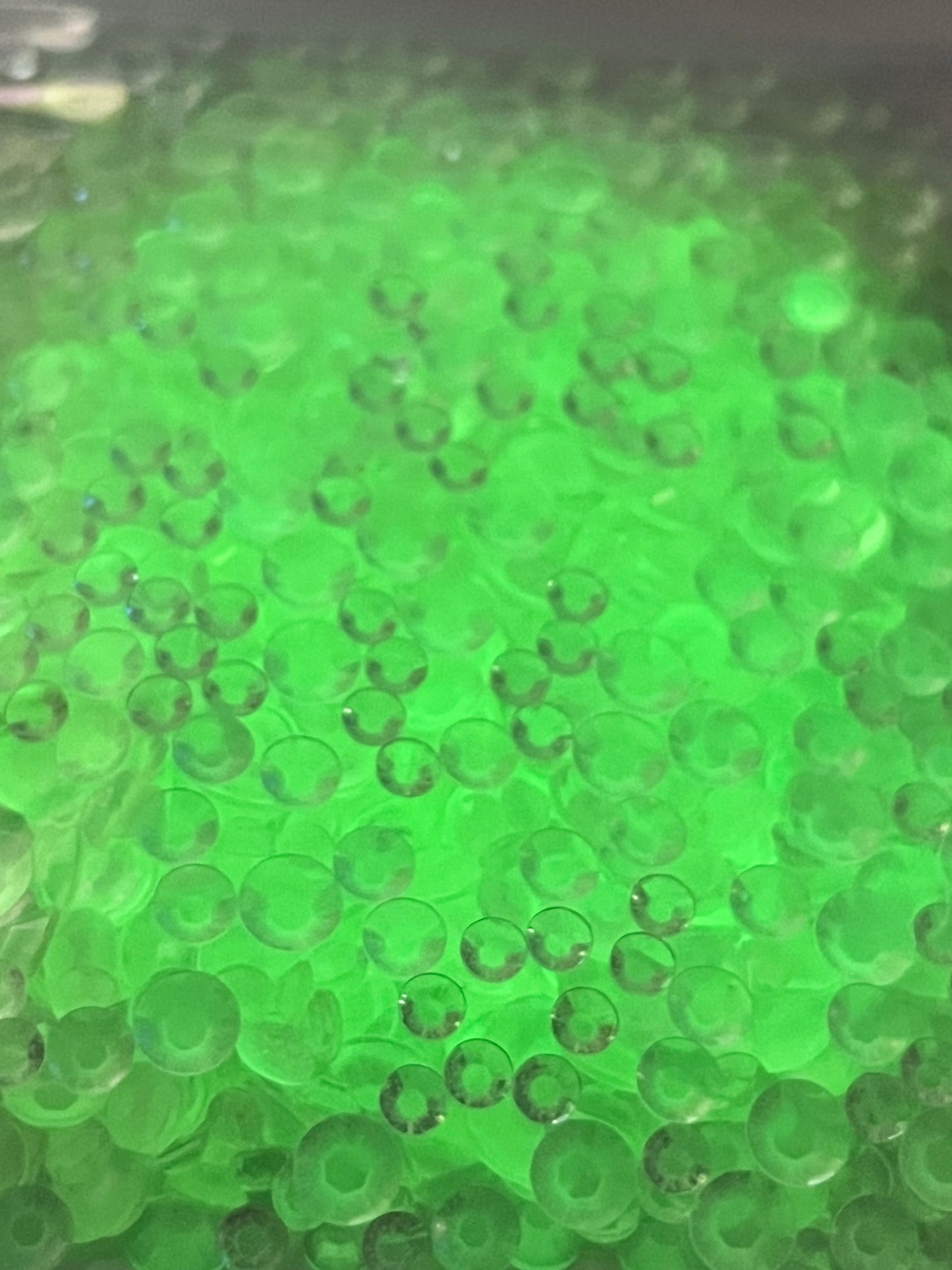 Resin Rhinestones / Glow Clear to Green / Flat Back / Mixed 3mm, 4mm, 5mm