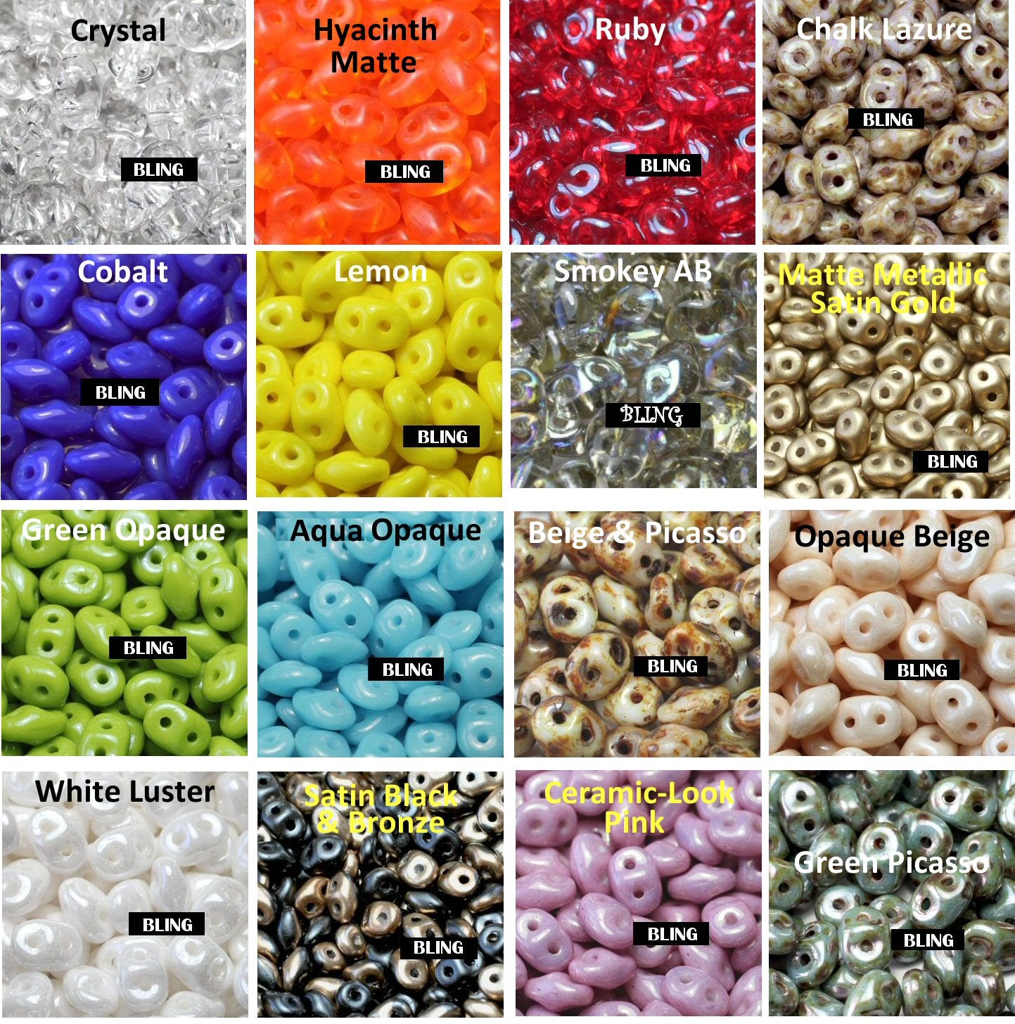 #SD / Czech 2x5mm SuperDuo 2-Hole Beads / Your Choice of Color