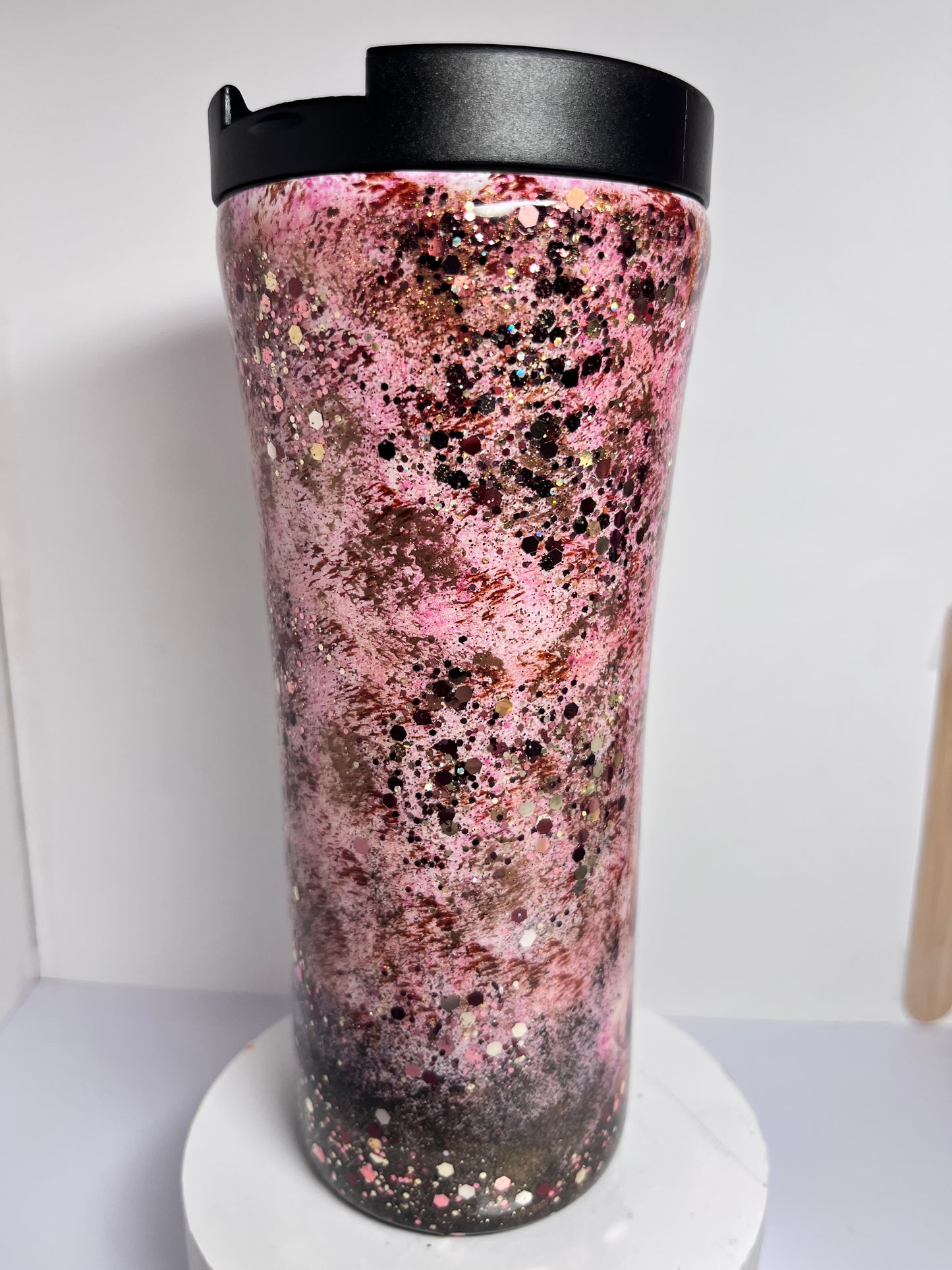 #305 - 16oz Slim Traveler Tumbler  / Coffee Theme / Decals: Gnome Drinking Coffee & “