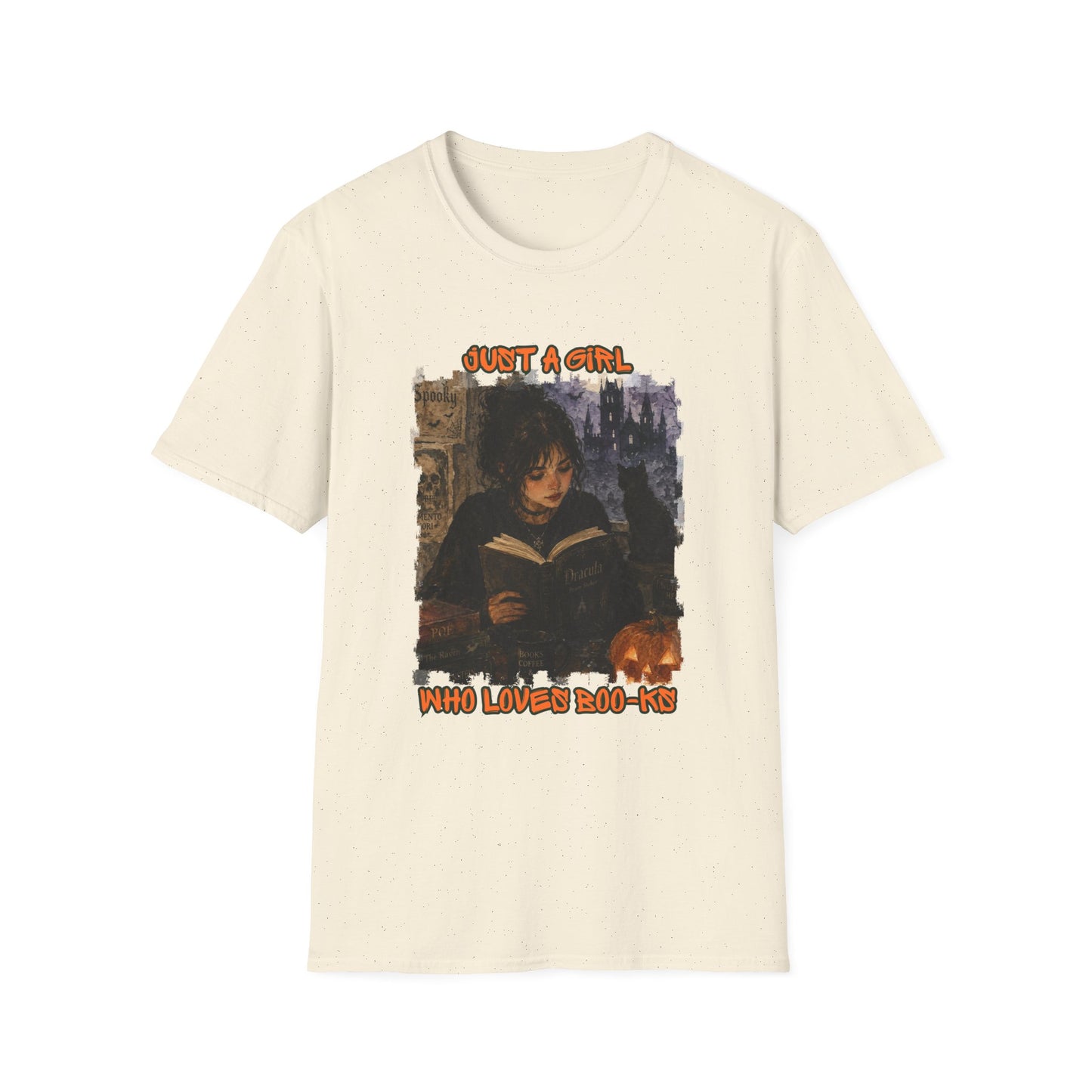 "Just a Girl Who Loves Boo-ks" T-Shirt — Moody Gothic Reader Tee