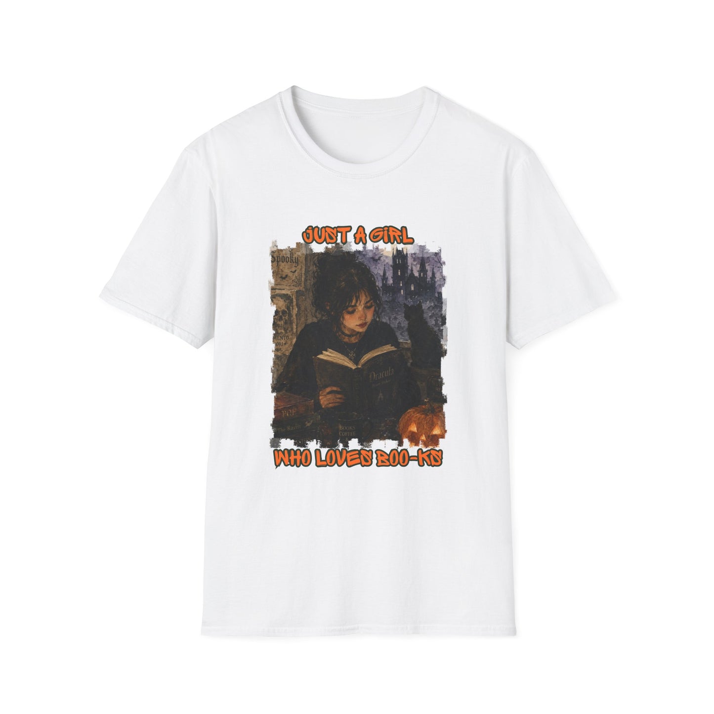 "Just a Girl Who Loves Boo-ks" T-Shirt — Moody Gothic Reader Tee