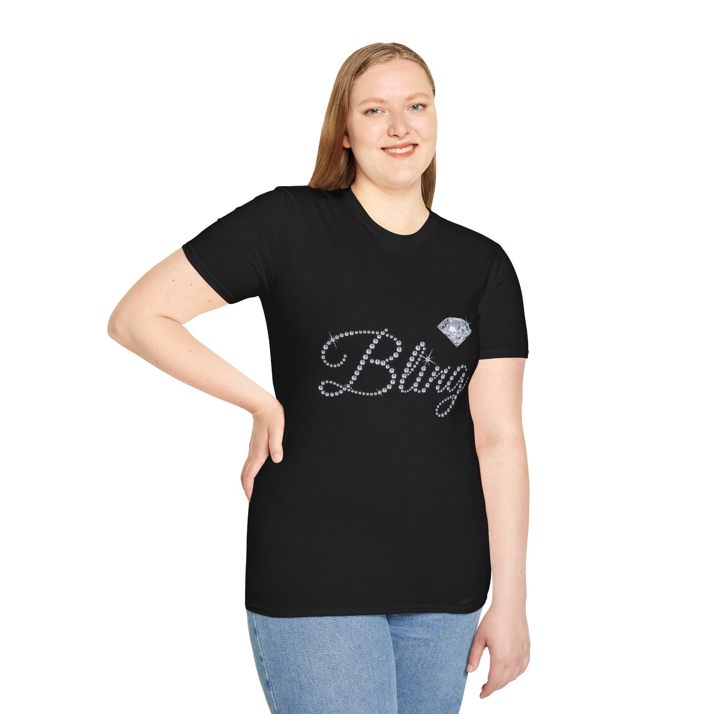 Bling Diamond Graphic T‑Shirt