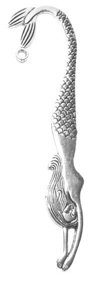 #2448MERMAID Antique Silvertone Mermaid Bookmarks / 81.5x21x3mm / 3mm Loop / Lead-Cadmium-Nickel Free /Sold Individually