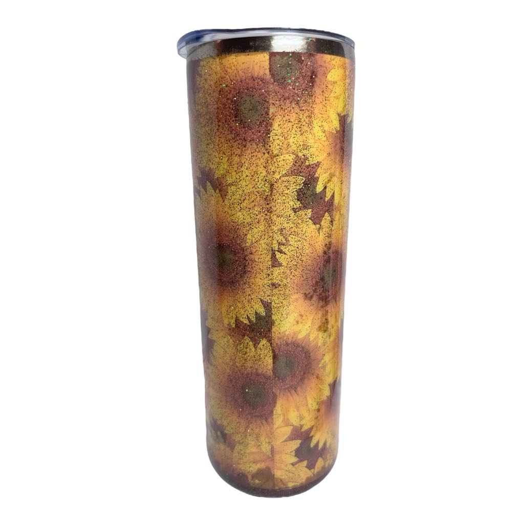 #268 - 20oz Skinny Sunflower Tumbler - Decal: Sunflower Gnome
