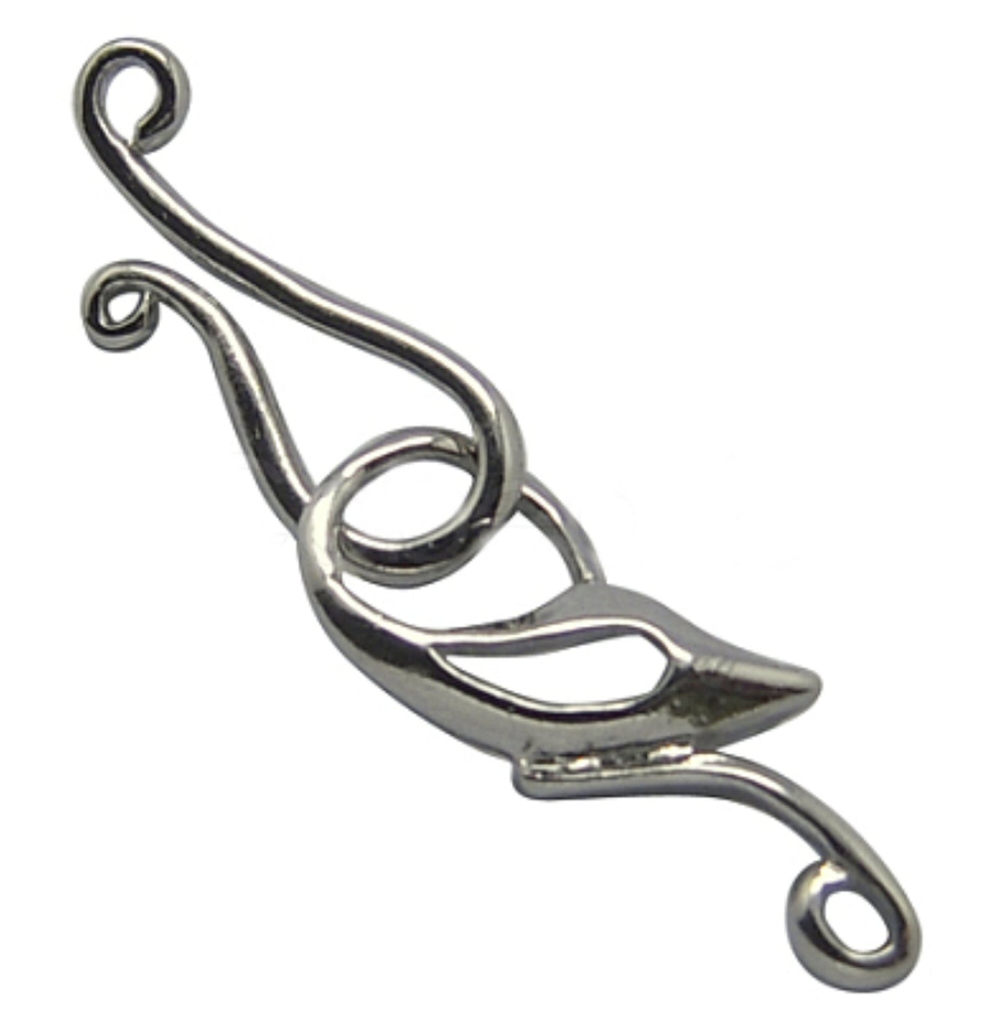 #2769 / Platinum Color Silver Brass Hook Clasp / 9x44mm Clasp - 8x22mm Bar / Sold as Set