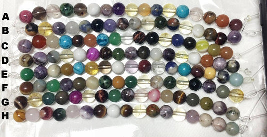 #2783 / Authentic Natural 6mm Mixed Gemstone Round Beads / .6mm Hole / Strand of 17 Beads / Your Choice of Strand
