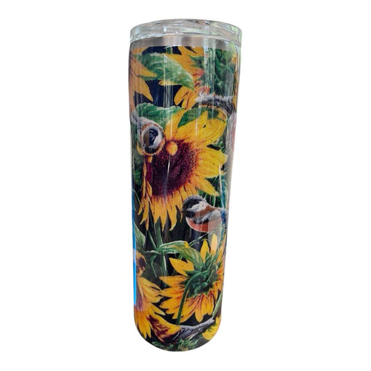 #283 - 30oz Skinny Tumbler / Sunflower Theme