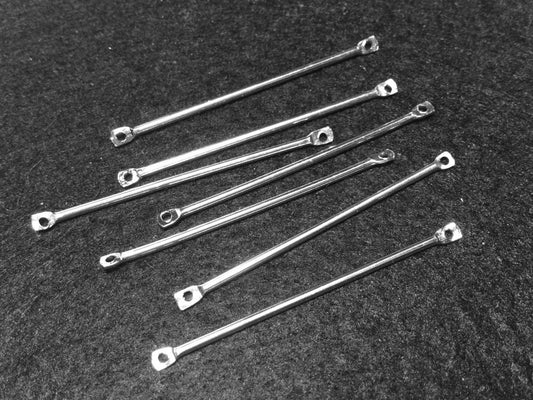 #2869 / Platinum Color Plated Iron Bar Link Connectors / 17x15x1mm / 1mm Attached Loops / Lot of 25
