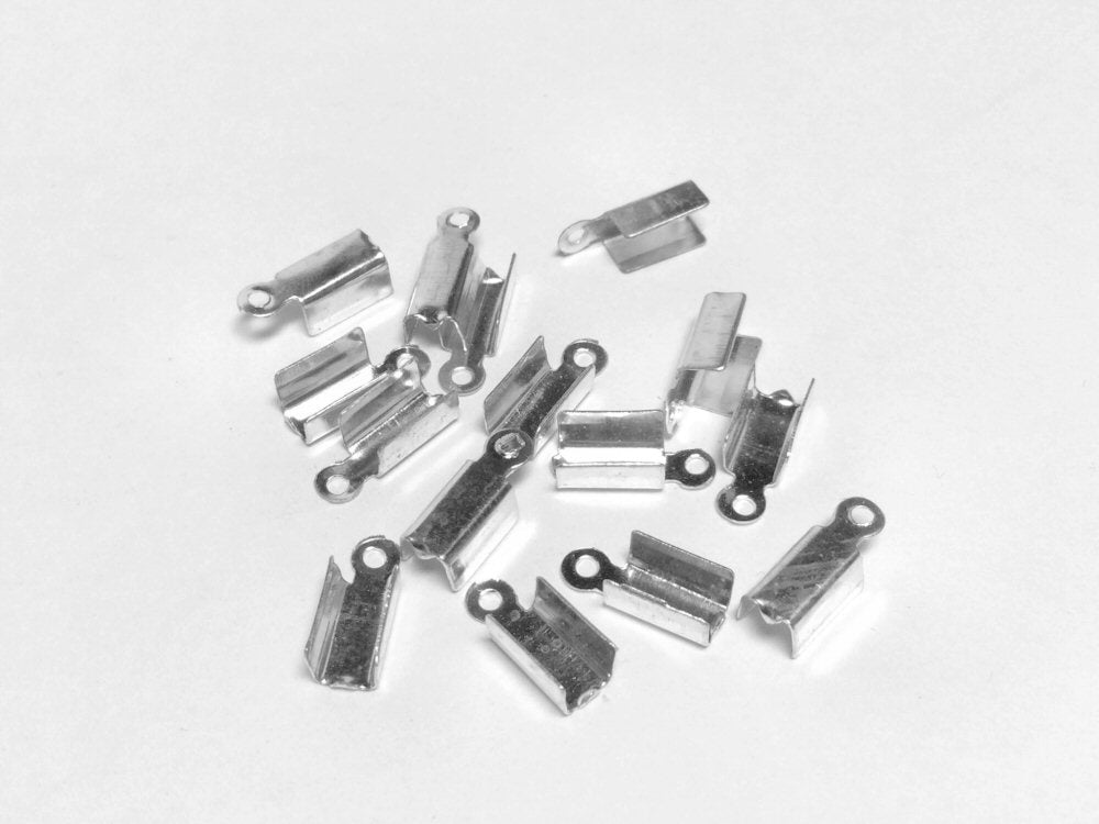 #2882 / Stainless Steel or Golden Stainless Steel Fold-Over Cord Ends / 12x4x3.5mm / 1mm Hole / Lot of 10
