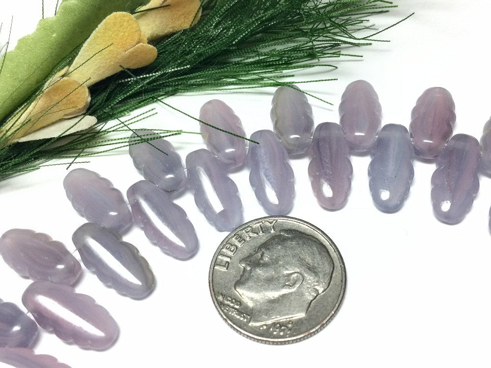 #3063 / Czech 6x13mm Pink, Blue & Violet Luster, Jagged Dagger Beads / Strand of 20