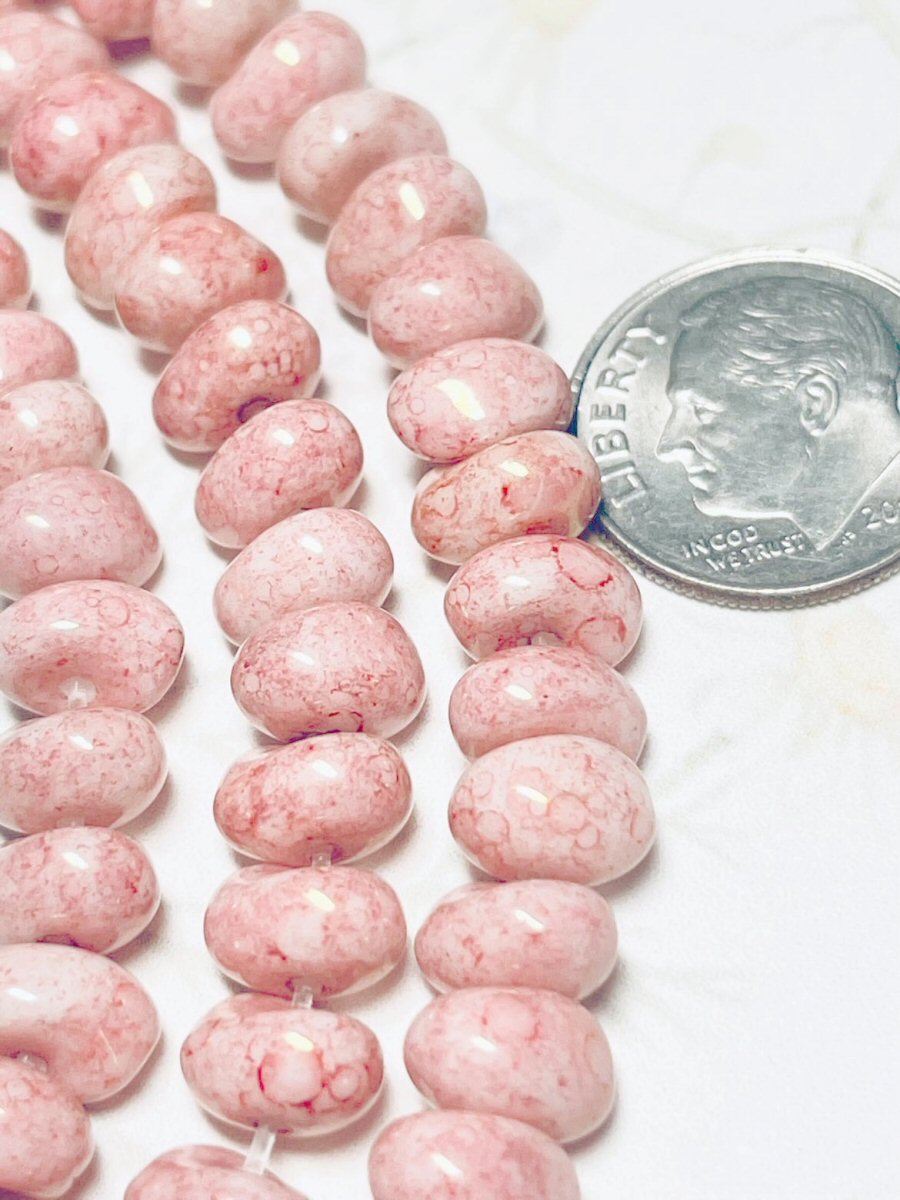 #3091 / Czech Terracotta Pink TICO Glass Beads / 1mm Hole / Strand of 27