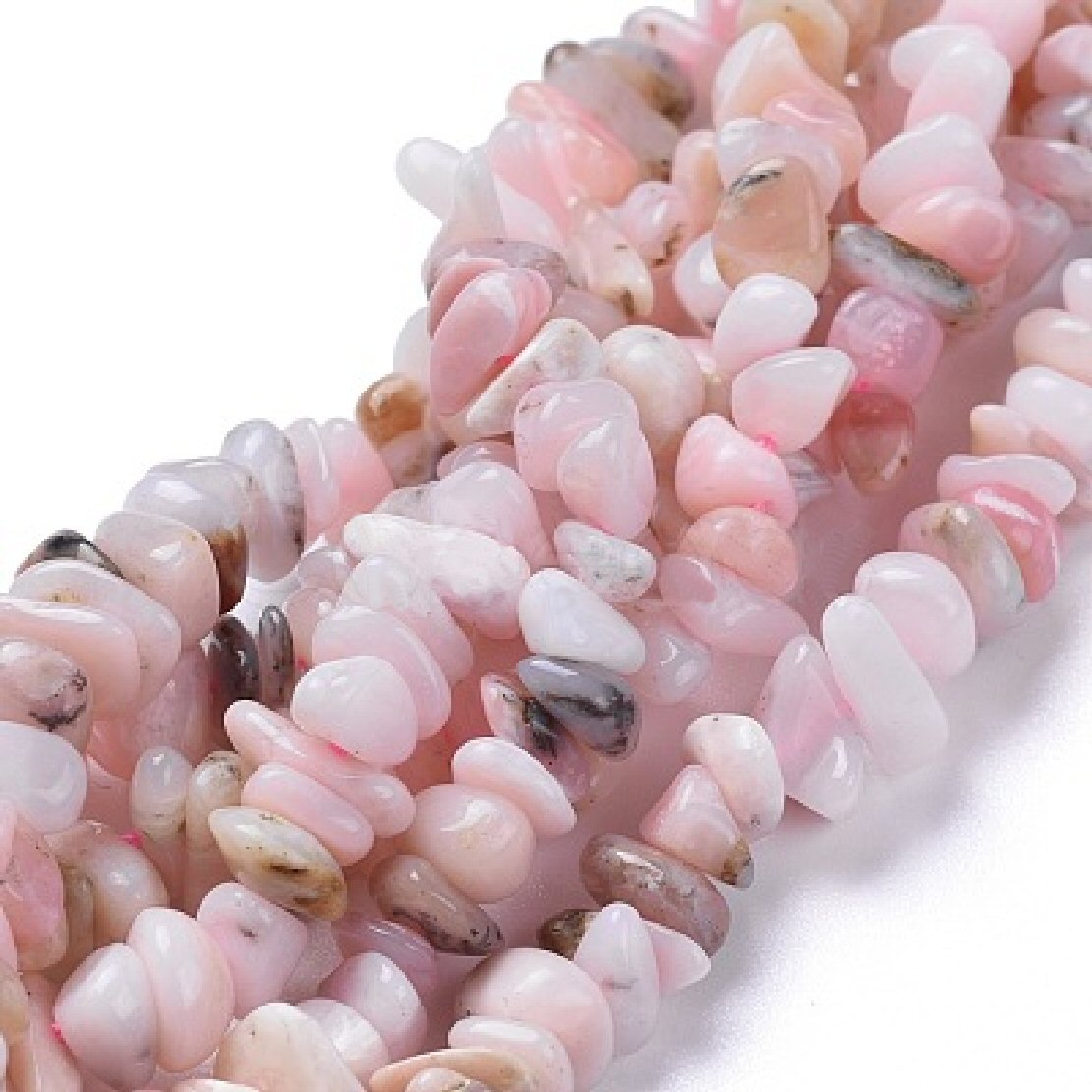 #3110 / Natural Pink Opal Chip Beads / Medium-Large 7-18x5.5-8x2.5-5.5mm / 0.7mm Hole / 16" Strand