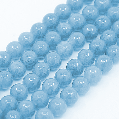 #3118 / Natural 6mm Round Sky Blue Jade Beads Dyed Sky Blue / 1mm Hole / 15" Strand