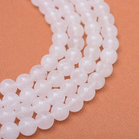 #3119 / Round Natural 6mm White Jade Beads, 1mm Hole, 15" Strand