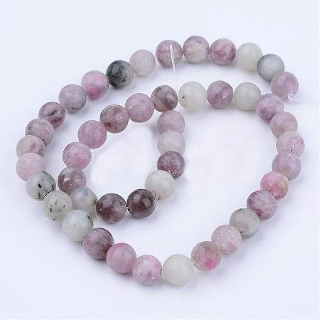 #3123 / Natural 6-6.5mm Lepidolite/Purple Mica Stone Round Beads / 1mm Hole / 15 1/4"