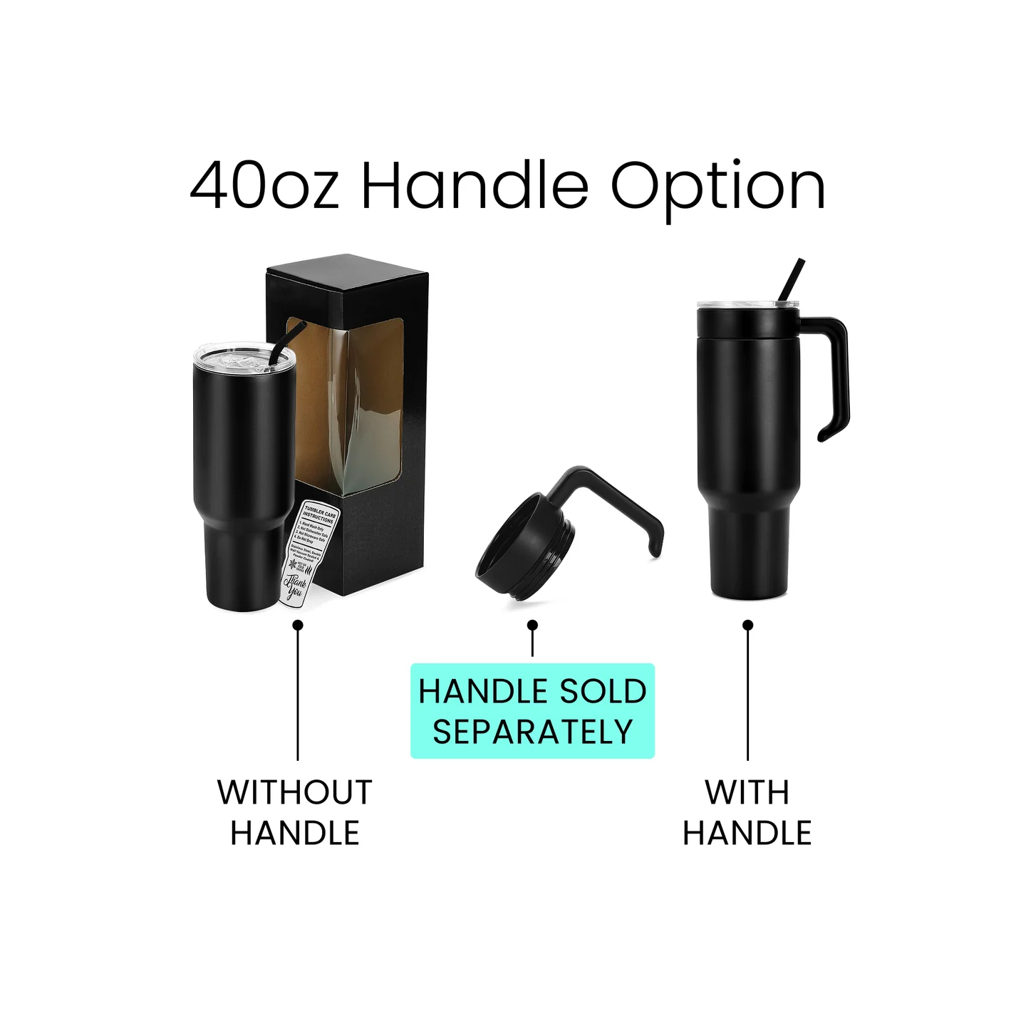 40oz Tumbler (Slide-On Handle Optional)