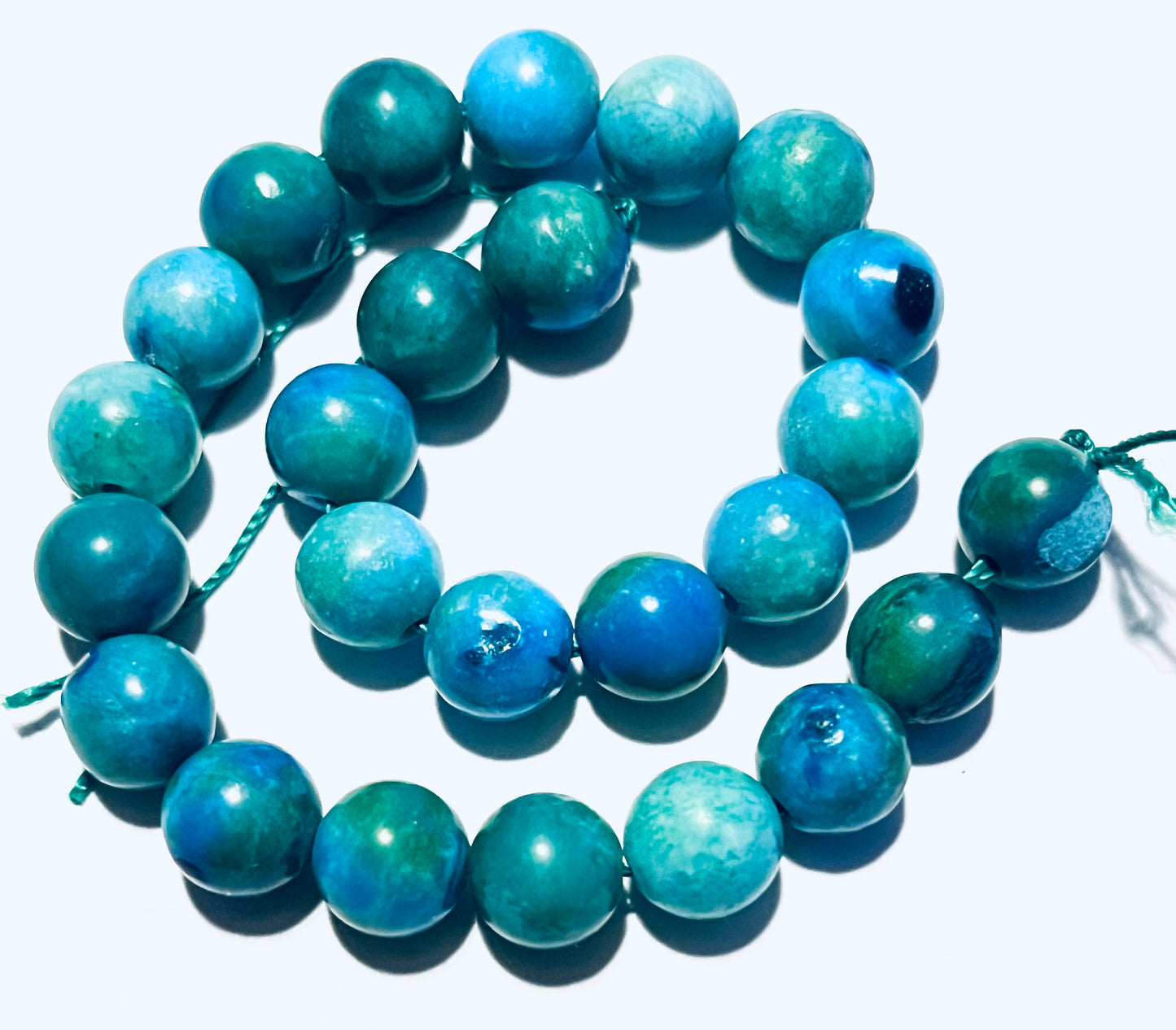 #2287 Teal Blue-Green Agate Beads