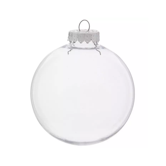 Custom 4" Round Ornament Christmas Tree Holiday Seasonal Decoration Glitter