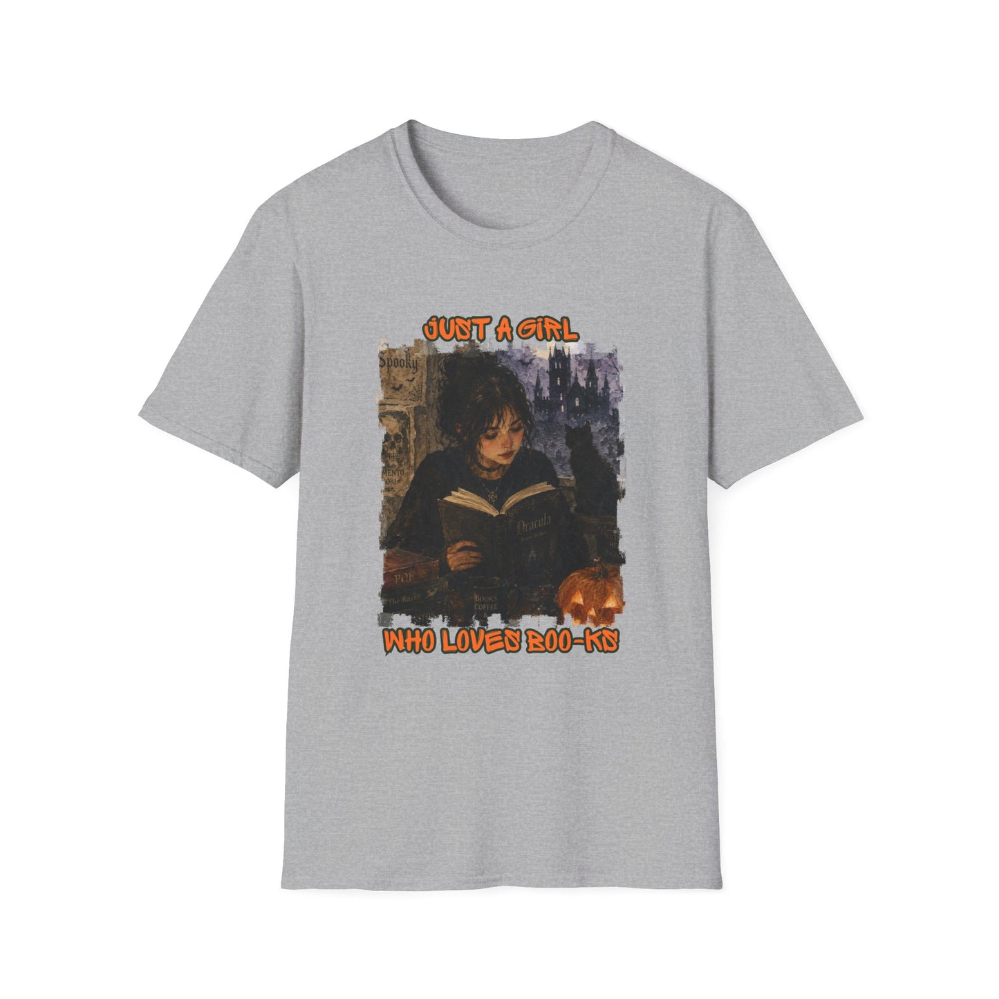"Just a Girl Who Loves Boo-ks" T-Shirt — Moody Gothic Reader Tee