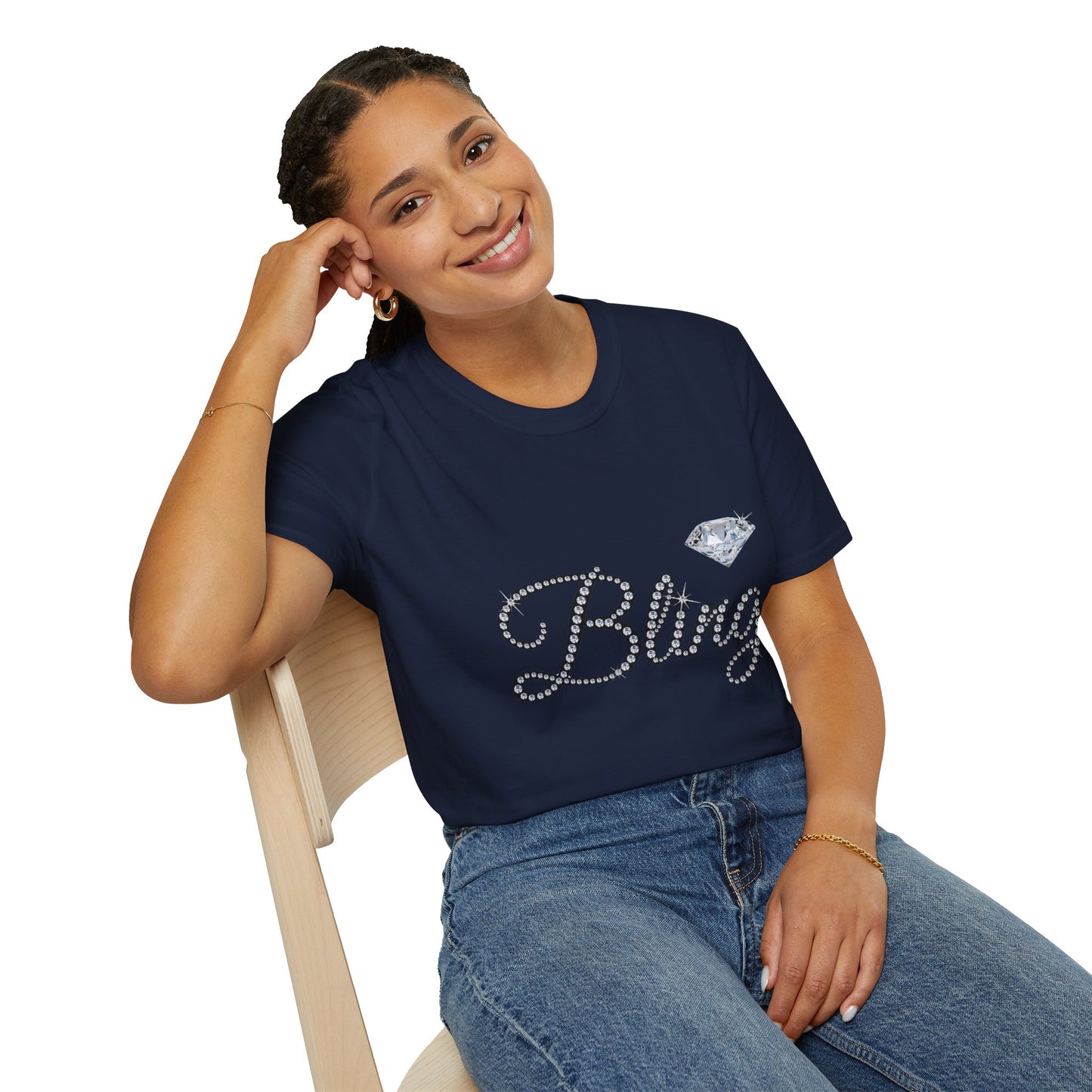 Bling Diamond Graphic T‑Shirt