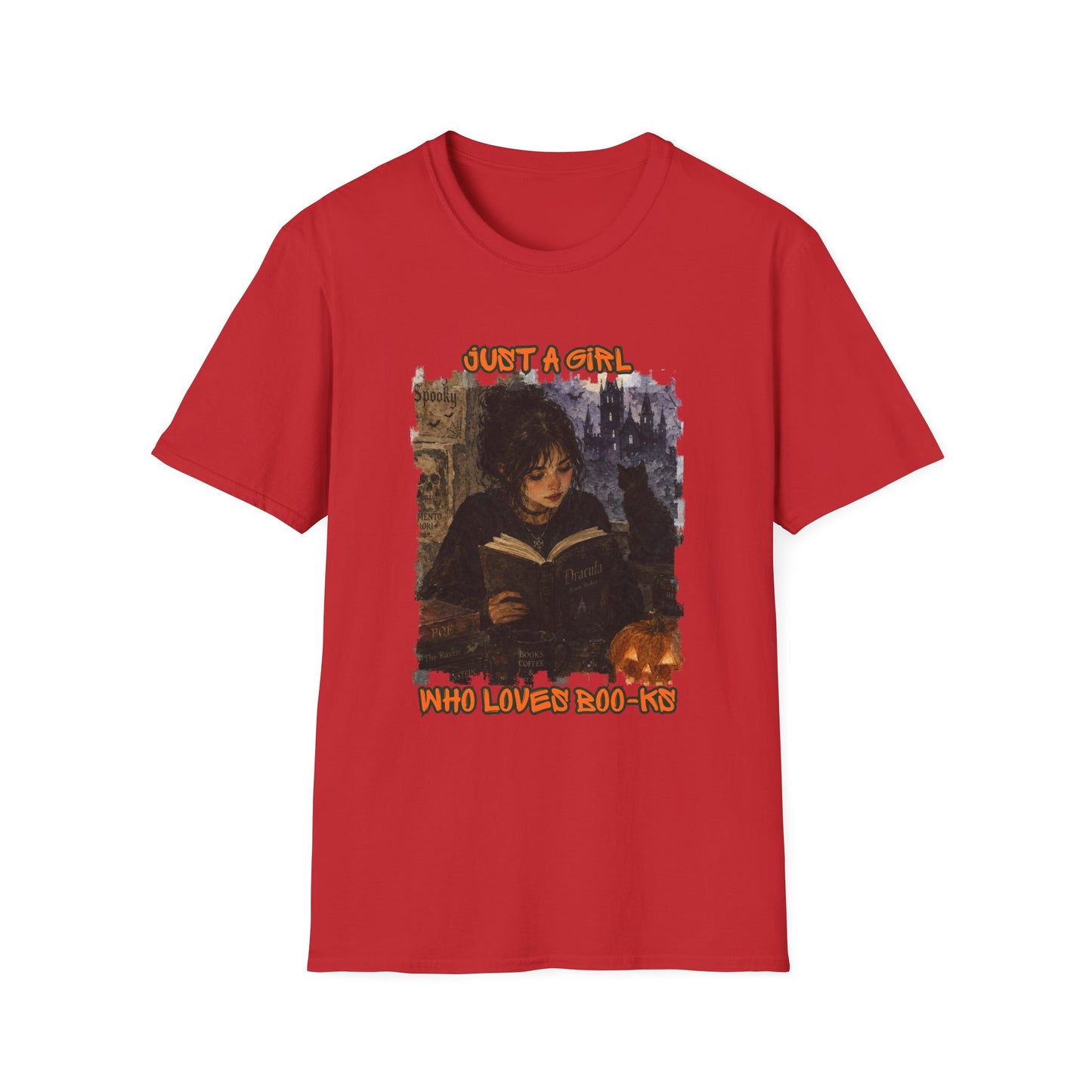 "Just a Girl Who Loves Boo-ks" T-Shirt — Moody Gothic Reader Tee