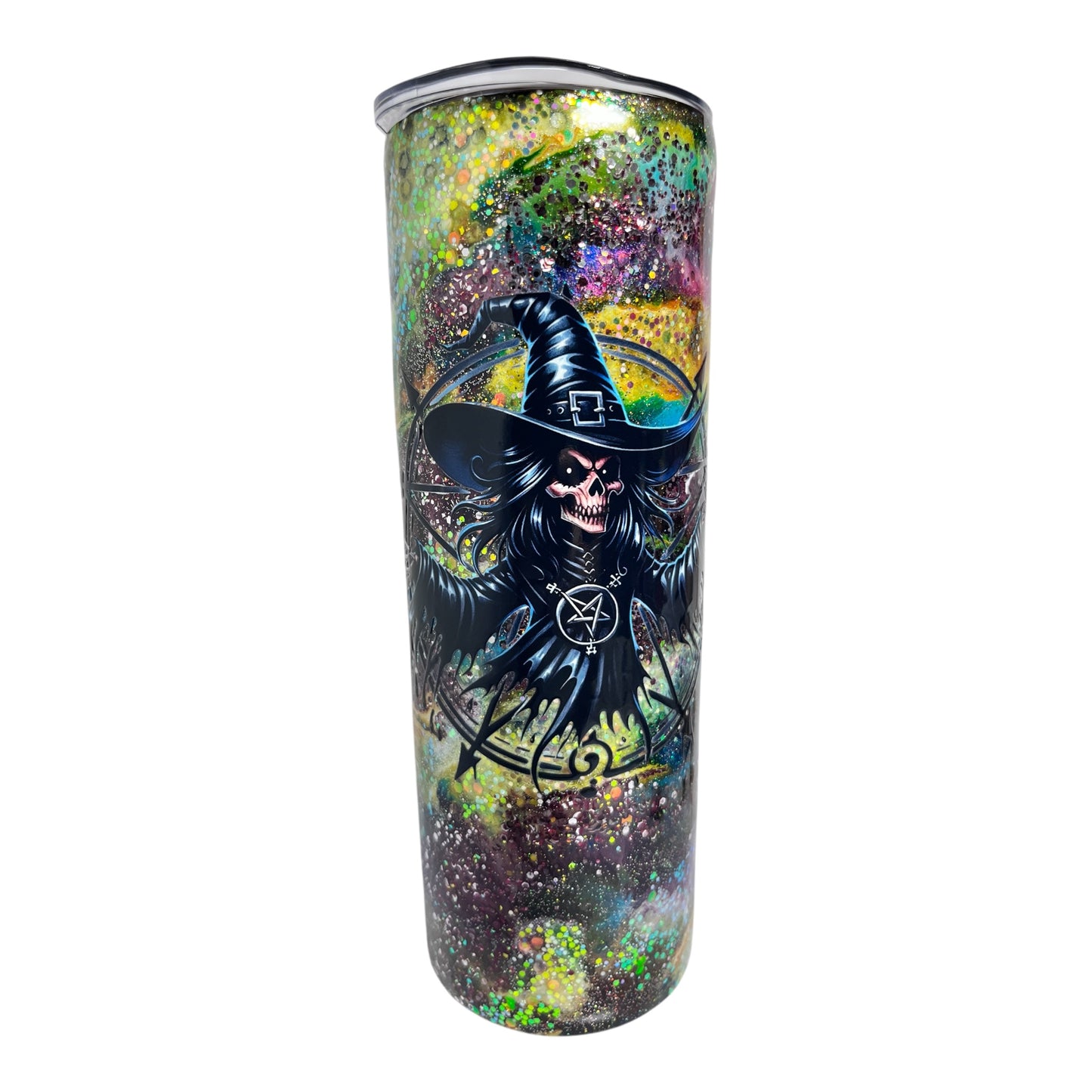 #310 - 20oz Skinny Halloween Theme Tumbler - Decals: Witch & “Witch Better Have Candy”