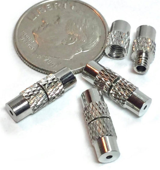 #2446 Platinum Coated Brass Screw Clasps / 12.5x4mm / 0.5mm Hole