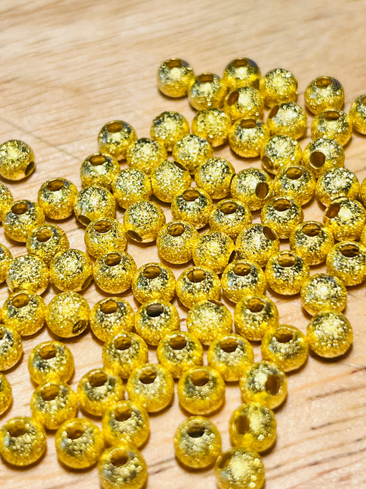 #2525-4G / Textured Goldtone Plated Brass Beads / 4mm / 1mm Hole / Lot of 25
