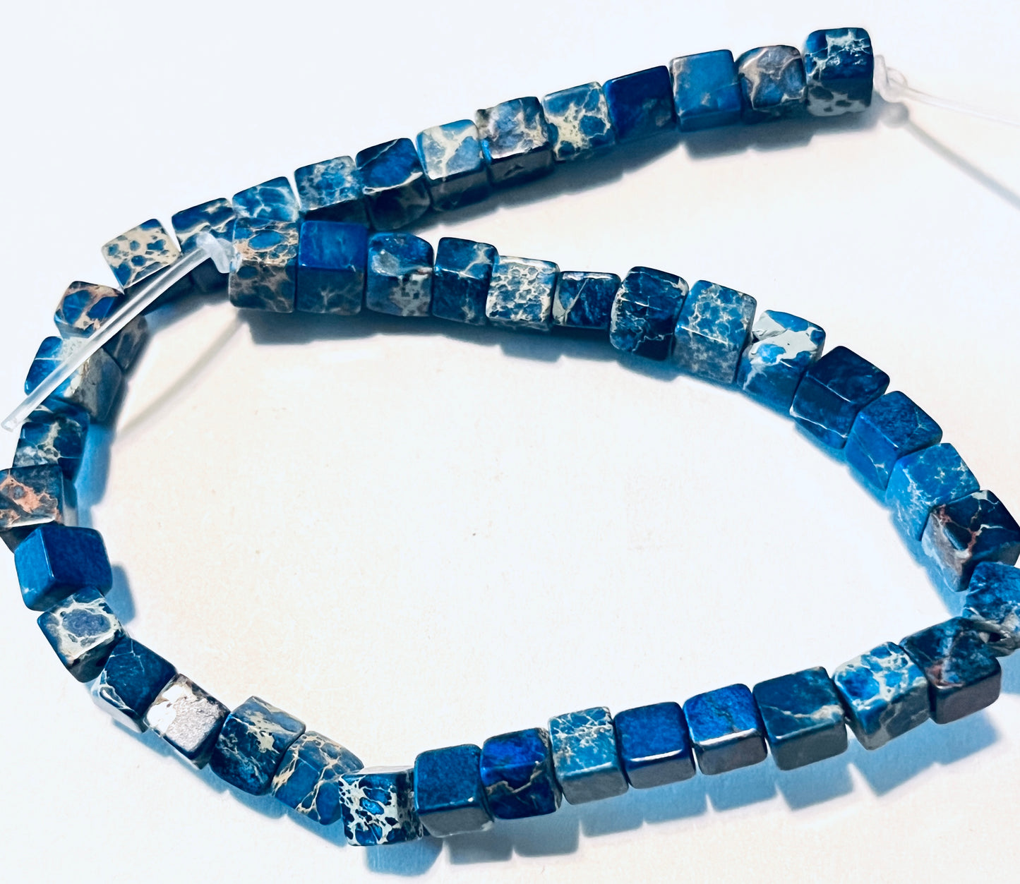 #2275 Natural Regalite Imperial Jasper Sea Sediment Cube Beads (Dyed) /4mm /