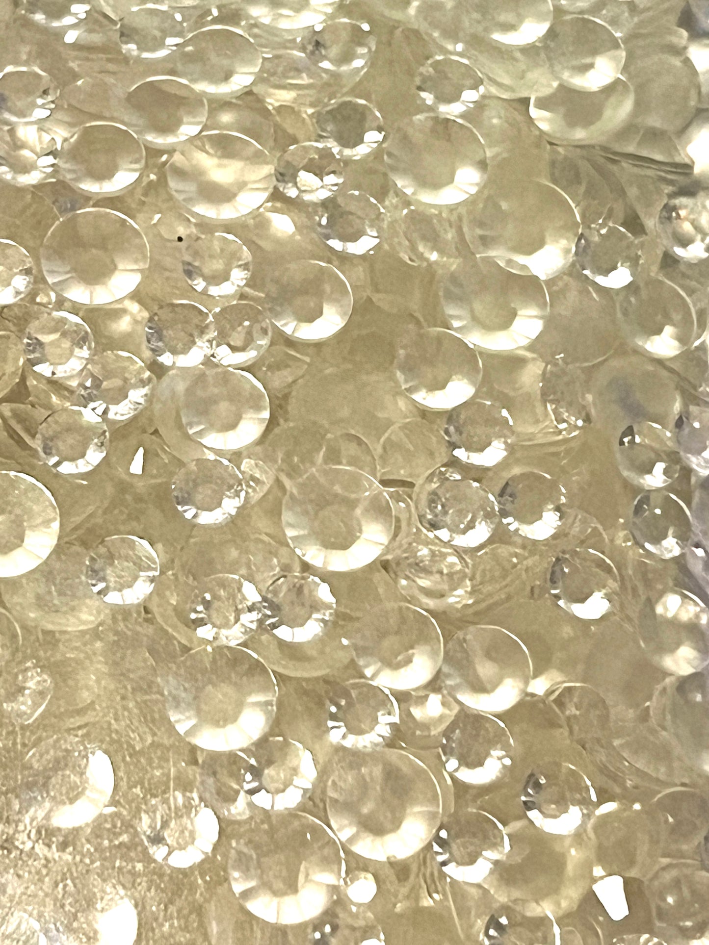 Resin Rhinestones / Glow Clear to Green / Flat Back / Mixed 3mm, 4mm, 5mm