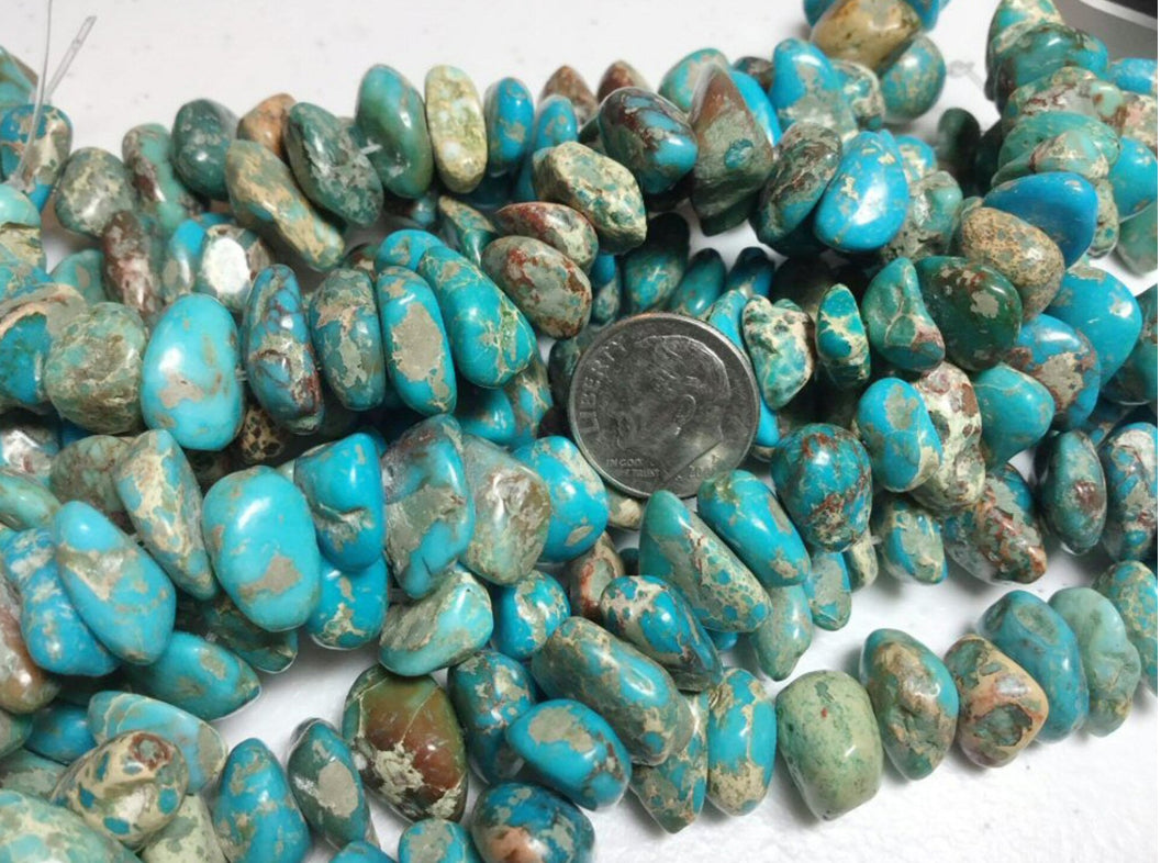 #2330 Natural Large Imperial Jasper Nuggets (Dyed) / 7” Strand / 1.3mm Hole