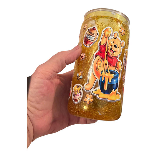 #SGPOOH HONEY DRIP SNOWGLOBE TUMBLER - Glitter included, Wrap or Vinyl Stickers must be ordered separately.