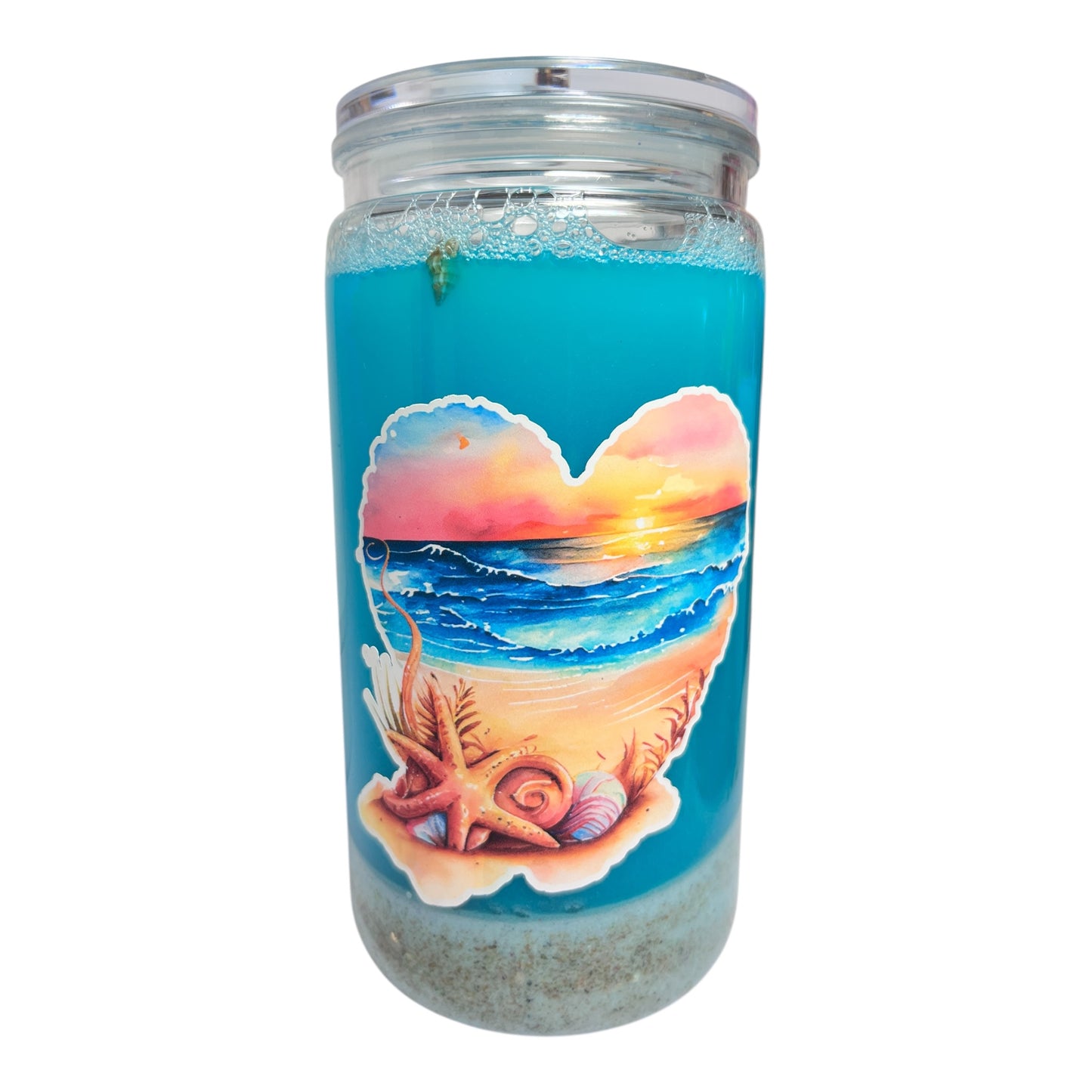 #SG014 - 16oz Snowglobe Acrylic Tumbler / Strawberry Milk