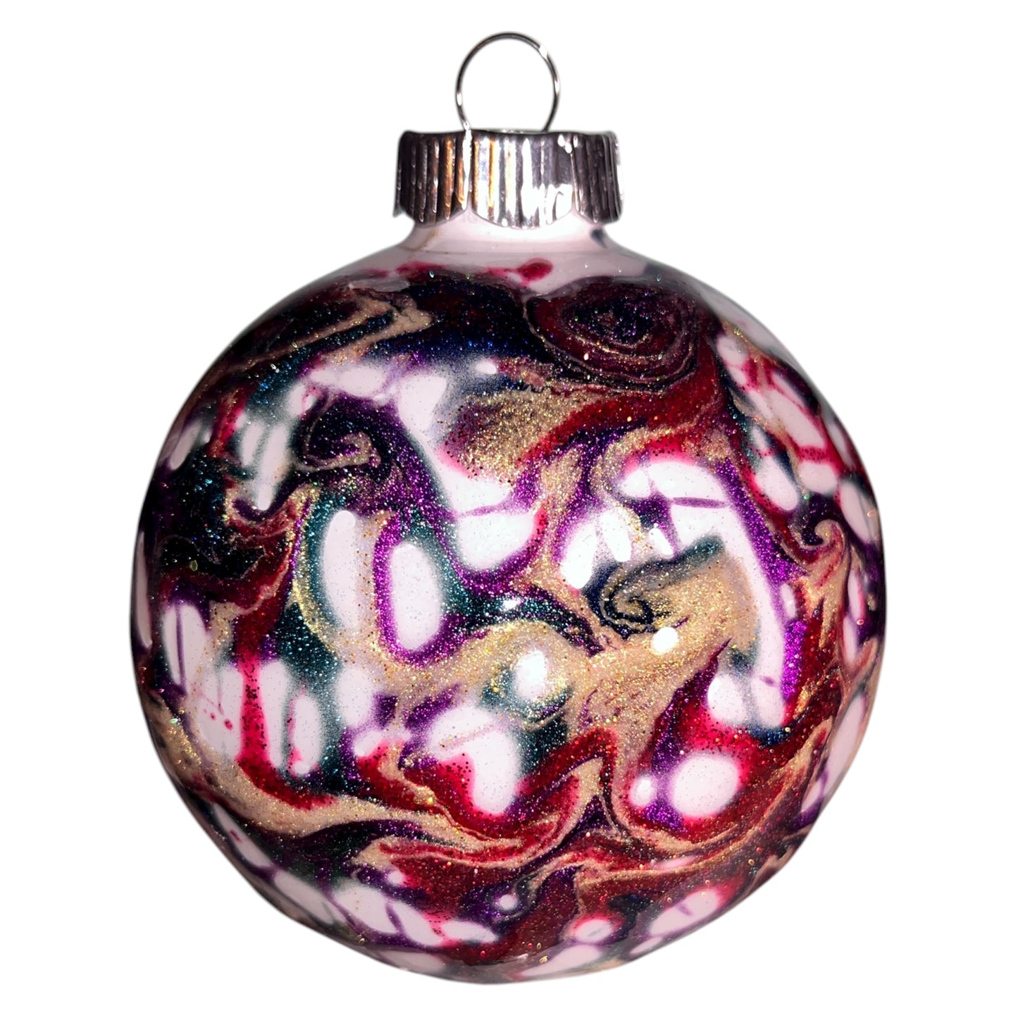 #40 - Ready To Sell Custom 4” Round Ornament / Multicolor with Glitter