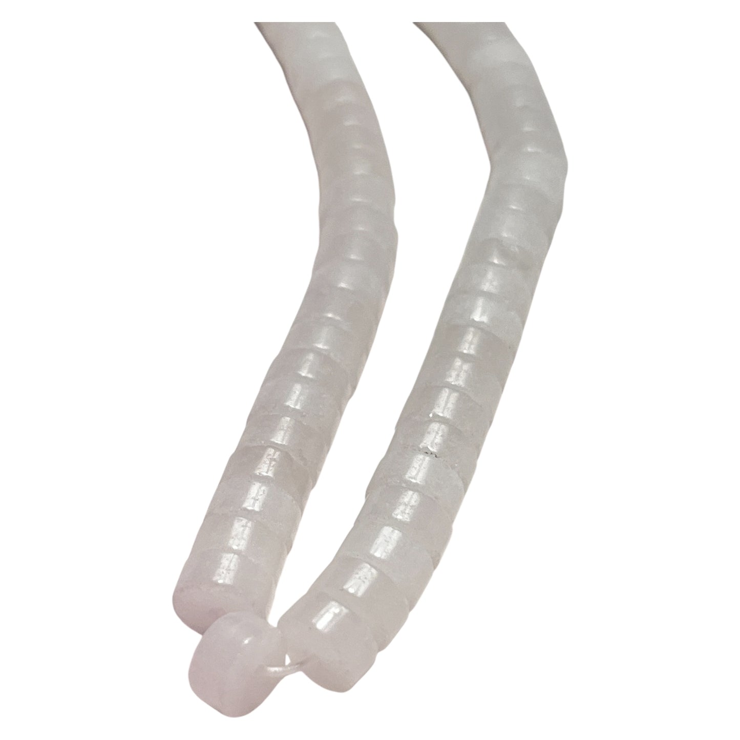 #2811 / Natural White Jade 6x3mm Heishi Beads / 1mm Hole / 7 1/2” Strand (approx 53 beads)