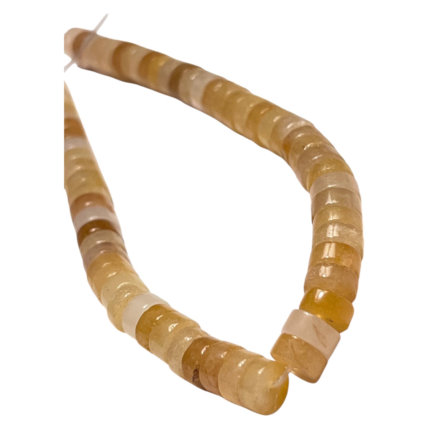 #2812 / Natural Topaz 6x3mm Heishi Beads / 1mm Hole / 7 1/2” Strand (approx 53 beads)